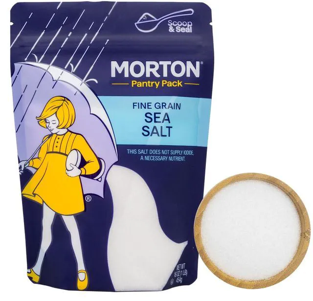 Main image of All-Natural Fine Sea Salt Pouch, 16 Oz, 1-Pack | Fine Salt Pouch, Quick-Dissolving, Easy Mix Crystals, Seasoning Salt for marinades, soups, sauces, dressings