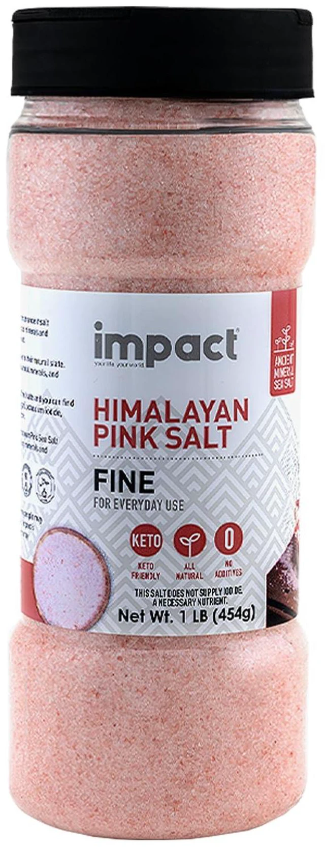 Main image of Impact - Fine Himalayan Pink Sea Salt - Shaker - 1 lb | No Additives, Rich In Trace Minerals, Non-GMO, Gluten-Free, Convenient Shaker, Ideal For Seasoning And Cooking