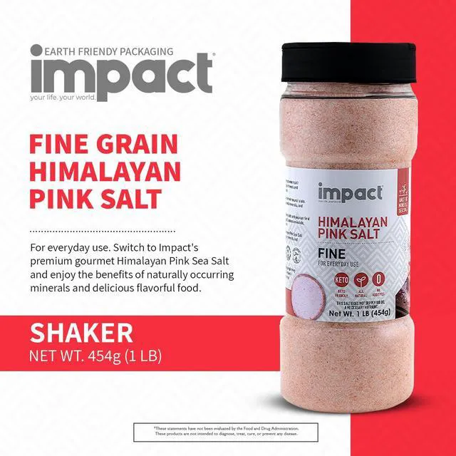 Alt view image 3 of 6 - Impact - Fine Himalayan Pink Sea Salt - Shaker - 1 lb | No Additives, Rich In Trace Minerals, Non-GMO, Gluten-Free, Convenient Shaker, Ideal For Seasoning And Cooking