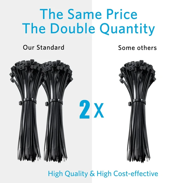Alt view image 3 of 6 - Zip Ties 4 inch (200 Pack), Small Zip Ties with 18 lb Tensile Strength, Black,