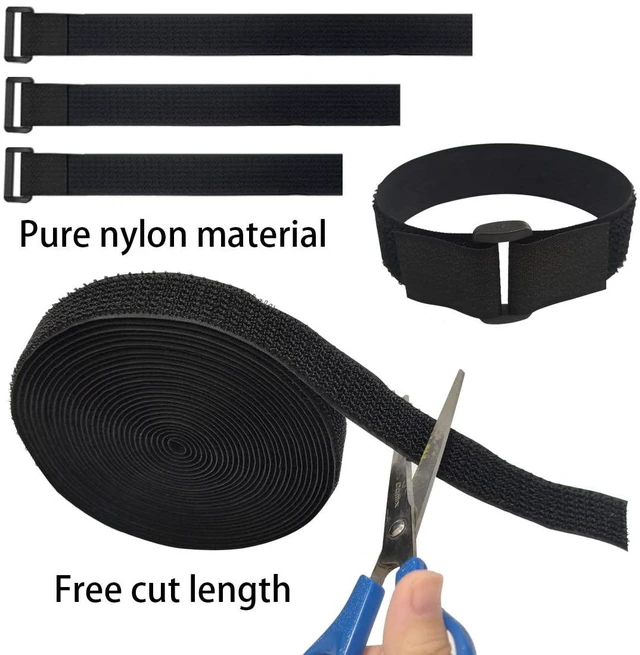 Alt view image 2 of 6 - 40ft Hook and Loop Straps with 60 Buckles, Adjustable Reusable Cable Straps, Arbitrarily Cut Fixing Nylon Cinch Strap
