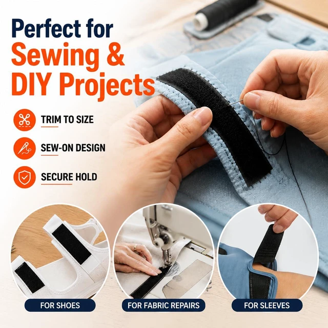 Alt view image 7 of 7 - 33 Ft x 1" Hook and Loop Straps, Reusable Cable Ties with 25 Metal Buckles | Adjustable Cable Straps, Nylon Cord Ties, CuttoLength Wire Ties for Electronics, Desks, Garages, Gardens & Workspaces