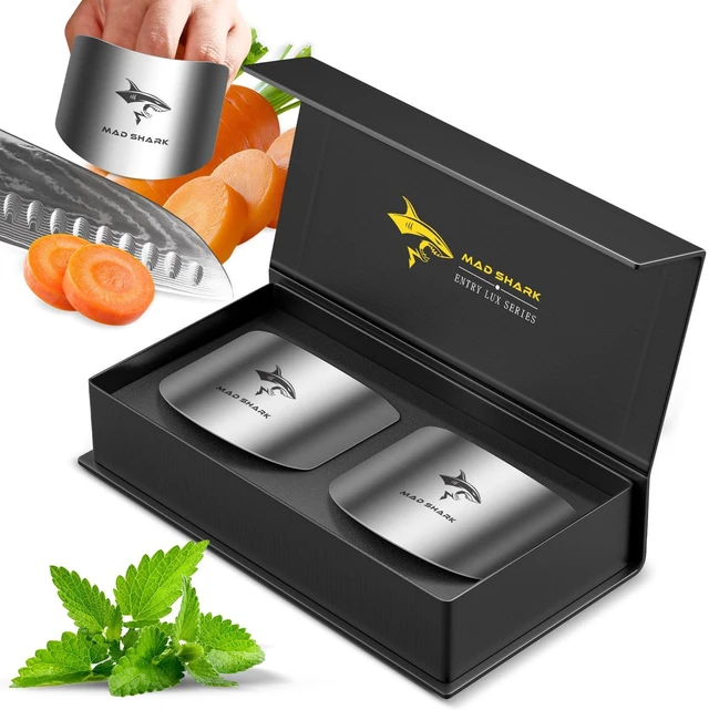 Main image of 2pcs Chef Finger Guards for Cutting aid | Stainless Steel Protectors for Cutting, Avoid Hurting, Slicing and Chopping Kitchen Tools