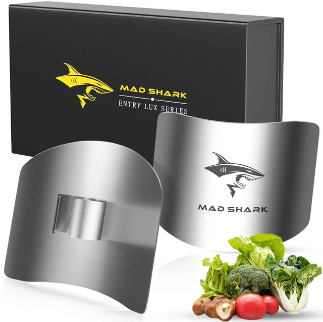 Alt view image 2 of 6 - 2pcs Chef Finger Guards for Cutting aid | Stainless Steel Protectors for Cutting, Avoid Hurting, Slicing and Chopping Kitchen Tools