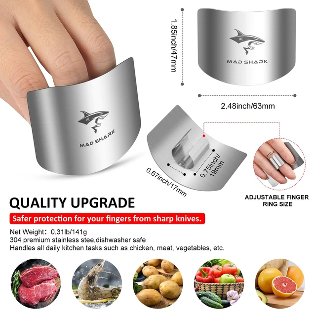 Alt view image 6 of 6 - 2pcs Chef Finger Guards for Cutting aid | Stainless Steel Protectors for Cutting, Avoid Hurting, Slicing and Chopping Kitchen Tools