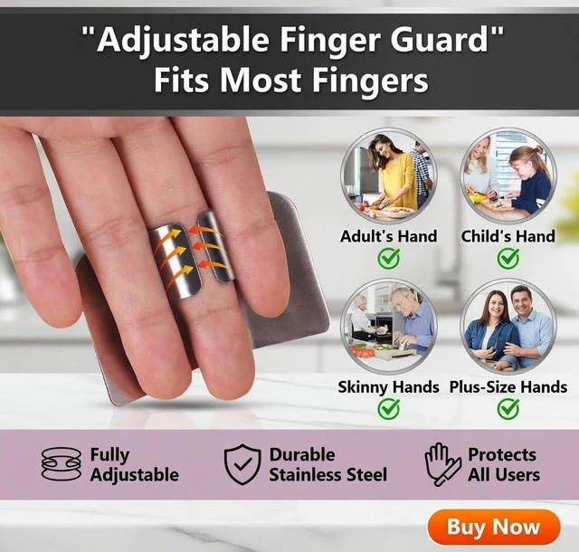 Alt view image 2 of 7 - wefaner Stainless Steel Finger Guards for Cutting, Hand Protector Finger Protector Avoid Injury When Cutting Vegetables, Meat, Slicing and Dicing Safe Chopping Tools. (2)