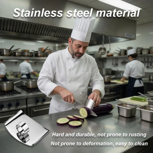 Alt view image 4 of 7 - wefaner Stainless Steel Finger Guards for Cutting, Hand Protector Finger Protector Avoid Injury When Cutting Vegetables, Meat, Slicing and Dicing Safe Chopping Tools. (2)