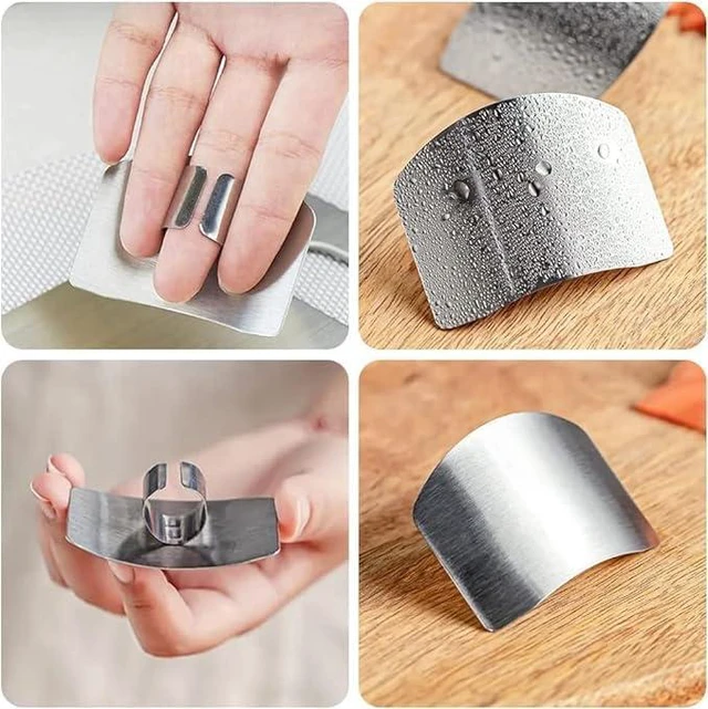 Alt view image 6 of 7 - wefaner Stainless Steel Finger Guards for Cutting, Hand Protector Finger Protector Avoid Injury When Cutting Vegetables, Meat, Slicing and Dicing Safe Chopping Tools. (2)