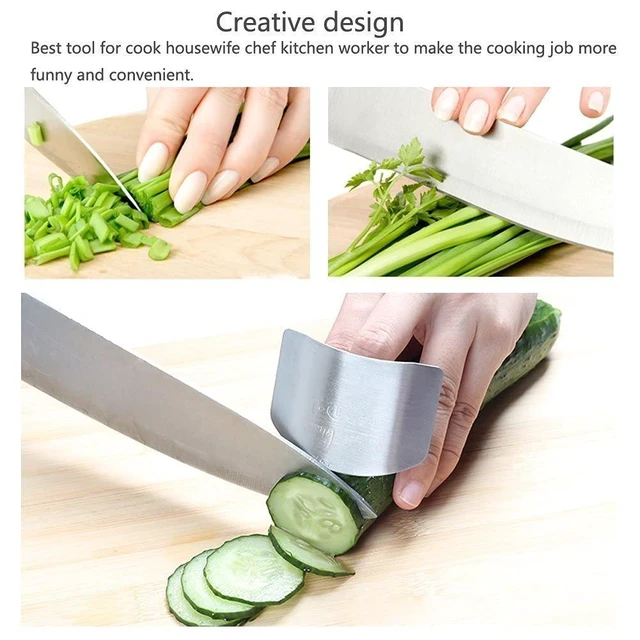 Alt view image 3 of 7 - Stainless Steel Finger Guards for Cutting | Hand Protector Finger Protector Avoid Injury When Cutting Vegetables, Meat, Slicing and Dicing Safe Chopping Tools