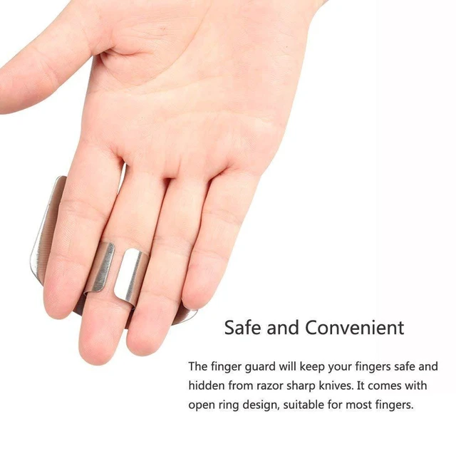 Alt view image 5 of 7 - Stainless Steel Finger Guards for Cutting | Hand Protector Finger Protector Avoid Injury When Cutting Vegetables, Meat, Slicing and Dicing Safe Chopping Tools
