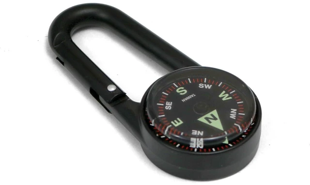 Main image of Compass Carabiner, Liquid-Filled Navigation Tool for Hiking, Camping, Survival, Outdoors & Orienteering