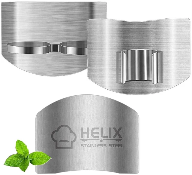 Main image of 3Pcs Finger Guard for Cutting, 2 Styles, One & Double finger Kitchen Tool, Stainless Steel Knife Cutting Protector Cutting aid, Adjustable Hand Guard Protect Fingers, Avoid Knife Hurting