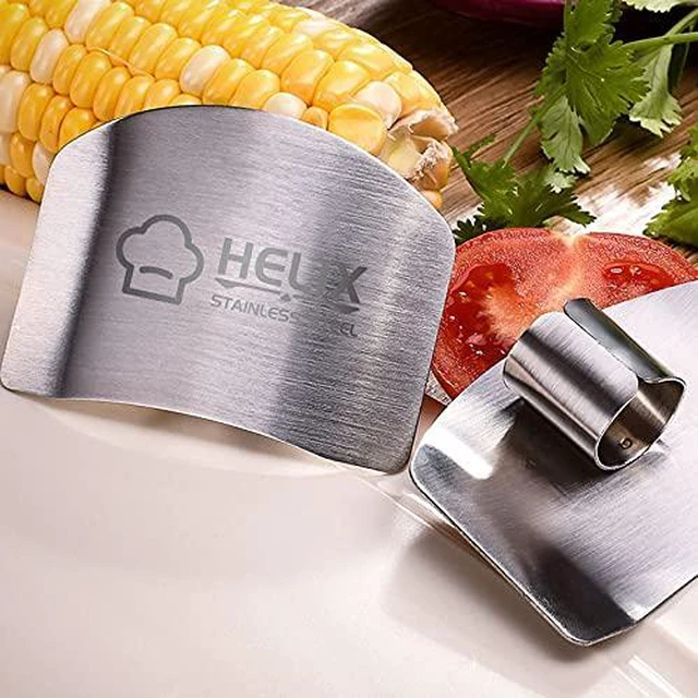 Alt view image 2 of 7 - 3Pcs Finger Guard for Cutting, 2 Styles, One & Double finger Kitchen Tool, Stainless Steel Knife Cutting Protector Cutting aid, Adjustable Hand Guard Protect Fingers, Avoid Knife Hurting