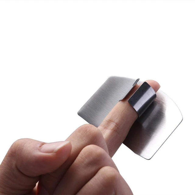 Alt view image 3 of 5 - 2-PACK Stainless Steel Finger Guard for Slicing & Cutting Protector to Avoid Accidents when Chopping and Dicing Useful Kitchen Tool Gadget