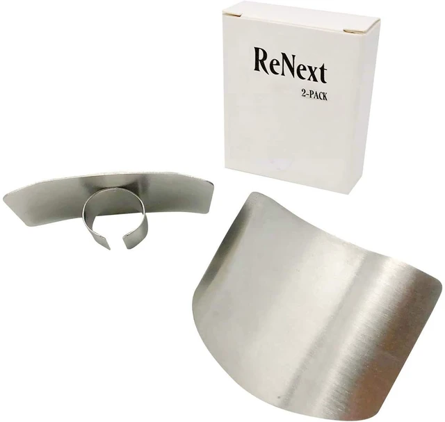 Alt view image 4 of 5 - 2-PACK Stainless Steel Finger Guard for Slicing & Cutting Protector to Avoid Accidents when Chopping and Dicing Useful Kitchen Tool Gadget
