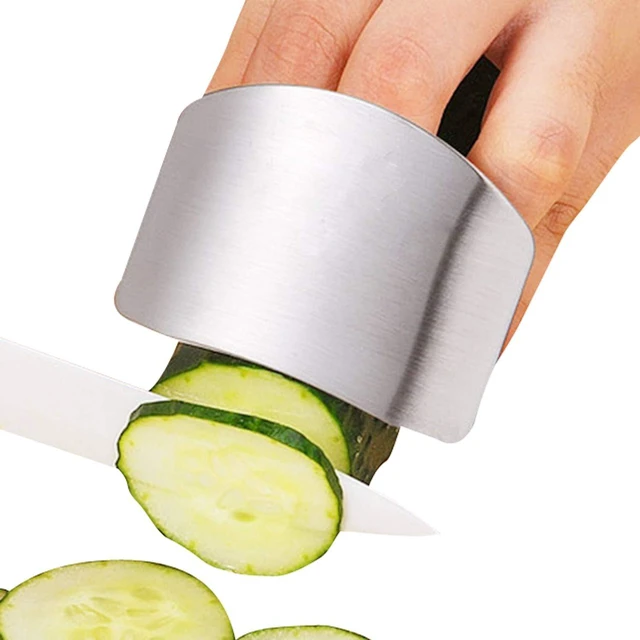 Main image of 2-PACK Stainless Steel Finger Guard for Slicing & Cutting Protector to Avoid Accidents when Chopping and Dicing Useful Kitchen Tool Gadget