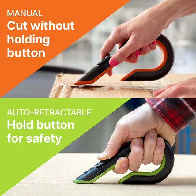 Alt view image 2 of 7 - Auto-Retractable Box Cutter, Heavy Duty Utility Knife, Safe Ceramic Blade Lasting 11x Longer than Metal, 1 Pack