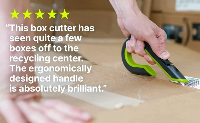 Alt view image 4 of 7 - Auto-Retractable Box Cutter, Heavy Duty Utility Knife, Safe Ceramic Blade Lasting 11x Longer than Metal, 1 Pack