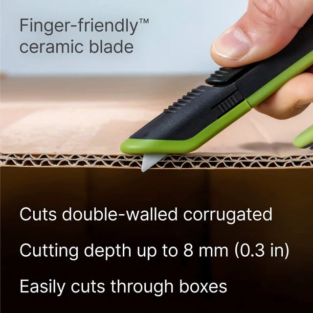Alt view image 6 of 7 - Auto-Retractable Box Cutter, Heavy Duty Utility Knife, Safe Ceramic Blade Lasting 11x Longer than Metal, 1 Pack