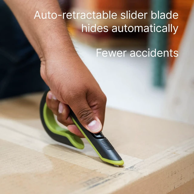 Alt view image 5 of 7 - Auto-Retractable Box Cutter, Heavy Duty Utility Knife, Safe Ceramic Blade Lasting 11x Longer than Metal, 1 Pack