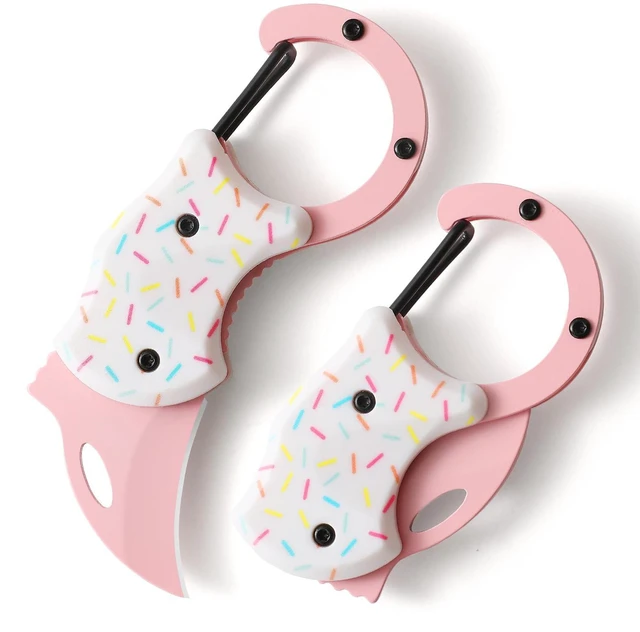 Main image of Pink Pocket Knife for Women Men,Cute Keychain Box CutterMini EDC Knives for Everyday Carry,Folding Utility Knife with Creative Ice Cream Design,Ideal Gifts for WomenIce Cream