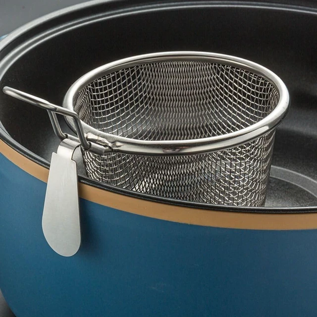 Alt view image 7 of 7 - 1Pc Stainless Steel Pasta Basket, Mesh Spider Food Dumpling Noodle Strainer, Fine Mesh Strainer with Handle, Food Strainers