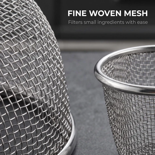 Alt view image 5 of 7 - Stainless Steel Pasta Basket, Fine Mesh Strainer with Handle, Mesh Spider Food Dumpling Noodle Strainer Food Strainers (Silver)