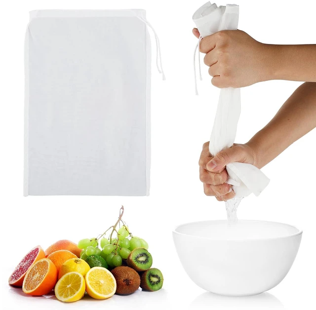 Main image of 4 Pack Nylon Nut Milk Bag 8 × 12 Inches Fine Mesh Cheese Cloth Multiple Usage Reusable Food Strainer Professional Cold Brew Filter for Straining Juice Coffee Yogurt Tea (Nylon, 12×8 In)