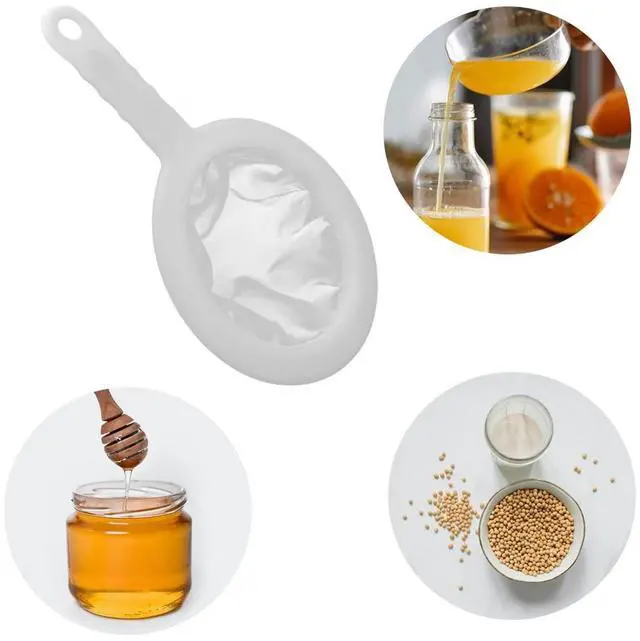 Alt view image 5 of 7 - 200 Mesh Food Filter Strainer, Reusable Fine Mesh Strainer, Nylon Mesh Sieve Plastic food strainer with Handle, Ideal for Filtering Coffee, Juice, Oils, Soy Milk