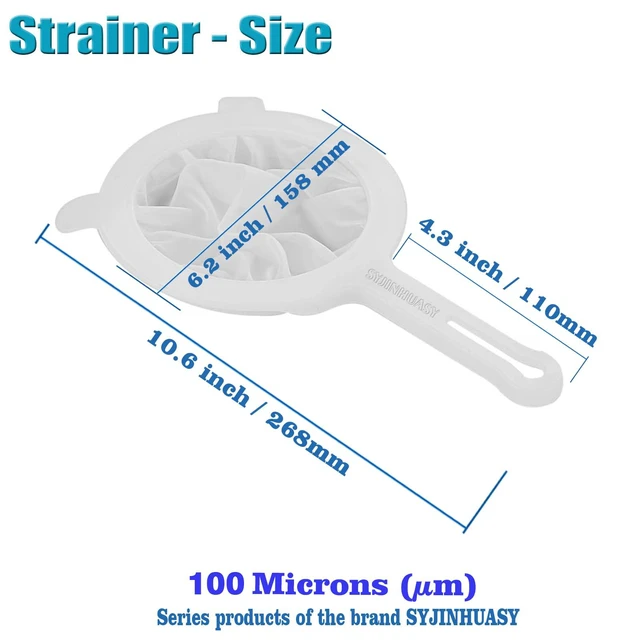 Alt view image 2 of 7 - Kitchen Ultra-Fine Nylon Mesh Strainer Food Yogurt Mesh Sieve Plastic Mesh Colander with Handle Mini Brine Shrimp Separation Net for Filtering Juice Juice Milk Honey (100Mesh)