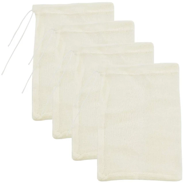 Main image of Cheesecloth Bags for Straining,Reusable Cold Brew Coffee Cheese Cloths Strainer,Large Nut Milk Tea Juice Bag,100% Natural Cotton Fine Mesh Filter Bags(X-Small,4 PACK)