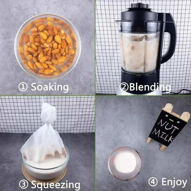 Alt view image 2 of 6 - 3 Pack - Ultra Fine Nut Milk Bag, 12X12 Inches, 80 Micron, Multiple Usage Reusable Food Strainer, Cold Brew Coffee Bag, Food Grade Nylon Mesh, BPA-Free, Cheesecloth Bag, Yogurt Strainer, Juice Filter