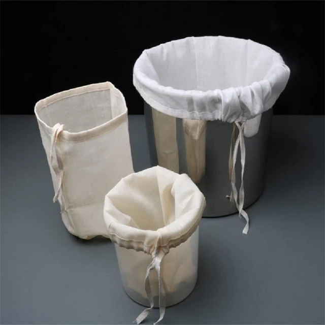 Alt view image 3 of 7 - Food Grade Soy Milk Filter Bags, 200 Micron 20*30CM Fine Mesh Bag Milk Filter Bag All Purpose Food Strainer Nylon Cheesecloth