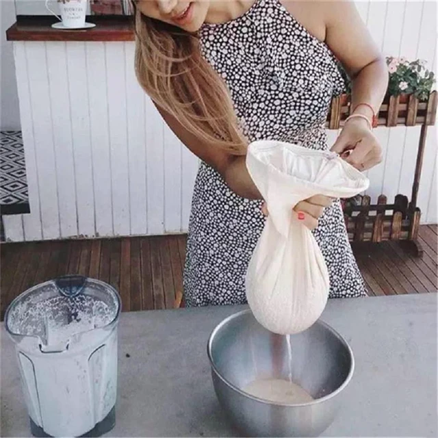 Alt view image 4 of 7 - Food Grade Soy Milk Filter Bags, 200 Micron 20*30CM Fine Mesh Bag Milk Filter Bag All Purpose Food Strainer Nylon Cheesecloth