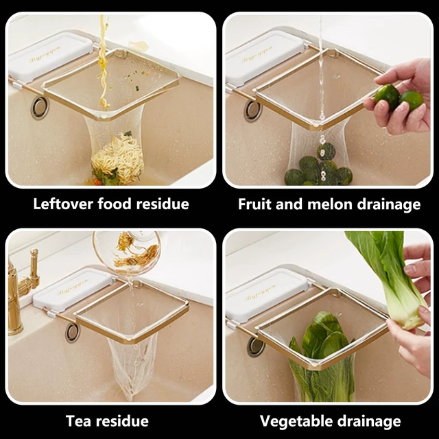 Alt view image 5 of 7 - 200 PCS Large Kitchen Sink Strainer Mesh Bag, 4in x 7in Disposable Sink Filter Mesh Fits Most Sizes of Sink Strainer and Sink Hanging Drain Basket