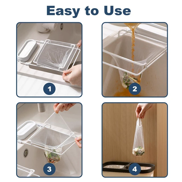 Alt view image 6 of 6 - 200 PCS Large Kitchen Disposable Mesh Sink Strainer Bag for Meshmate Waste Rack, Sink Strainer Elastic Anti-Clogging Sink Drain Strainer Collecting Kitchen Food Waste Garbage