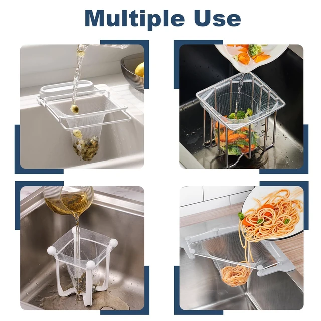 Alt view image 5 of 6 - 200 PCS Large Kitchen Disposable Mesh Sink Strainer Bag for Meshmate Waste Rack, Sink Strainer Elastic Anti-Clogging Sink Drain Strainer Collecting Kitchen Food Waste Garbage