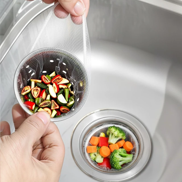 Main image of 200 Pcs Kitchen Sink Strainer Mesh Bag, Disposable Drain Covers Anti-Clogging Drain Filter, Strainers Fine Mesh For Collecting Kitchen Food Waste Leftover Garbage