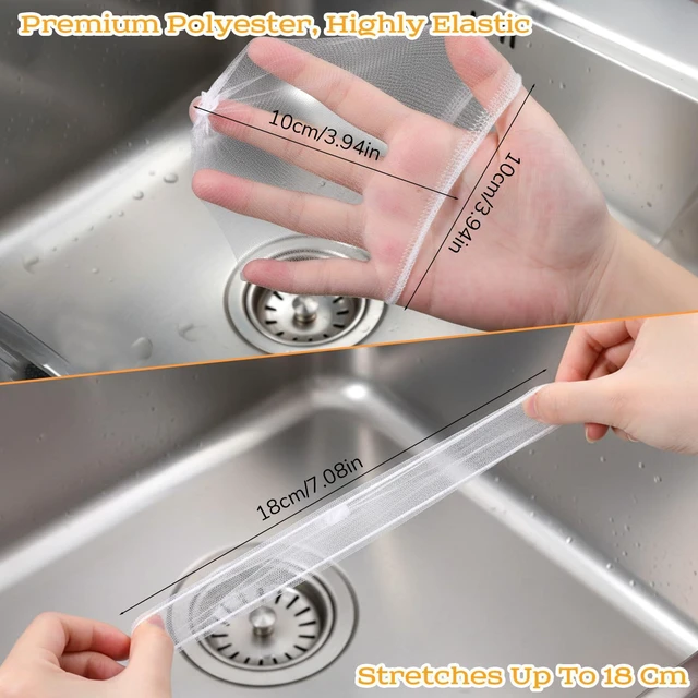 Alt view image 2 of 7 - 200 Pcs Kitchen Sink Strainer Mesh Bag, Disposable Drain Covers Anti-Clogging Drain Filter, Strainers Fine Mesh For Collecting Kitchen Food Waste Leftover Garbage