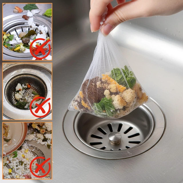 Alt view image 4 of 7 - 200 Pcs Kitchen Sink Strainer Mesh Bag, Disposable Drain Covers Anti-Clogging Drain Filter, Strainers Fine Mesh For Collecting Kitchen Food Waste Leftover Garbage