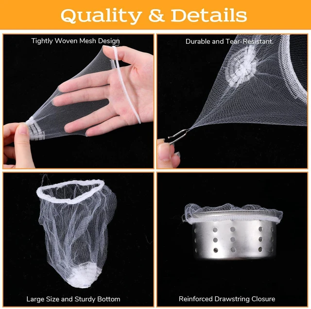 Alt view image 5 of 7 - 200 Pcs Kitchen Sink Strainer Mesh Bag, Disposable Drain Covers Anti-Clogging Drain Filter, Strainers Fine Mesh For Collecting Kitchen Food Waste Leftover Garbage