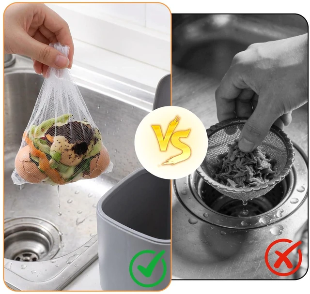 Alt view image 7 of 7 - 200 Pcs Kitchen Sink Strainer Mesh Bag, Disposable Drain Covers Anti-Clogging Drain Filter, Strainers Fine Mesh For Collecting Kitchen Food Waste Leftover Garbage