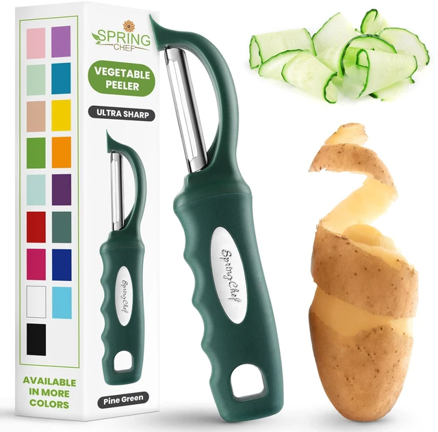 Main image of Potato Peeler for Kitchen with Soft Grip Handle, Pine Green | Premium Vegetable Peeler w/ Sharp Stainless Steel Blades, Multifunctional Food Peeler for Apple, Carrot, Cucumber, Fruit