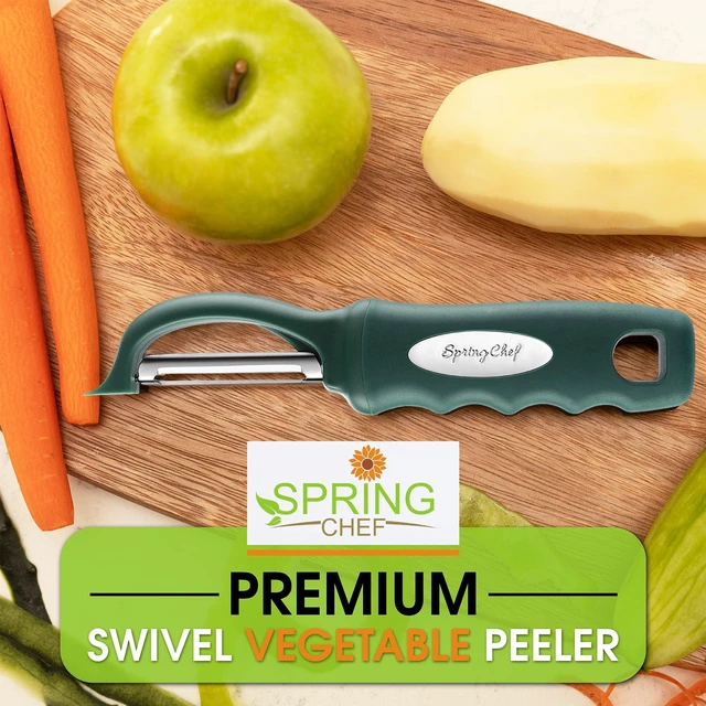 Alt view image 7 of 7 - Potato Peeler for Kitchen with Soft Grip Handle, Pine Green | Premium Vegetable Peeler w/ Sharp Stainless Steel Blades, Multifunctional Food Peeler for Apple, Carrot, Cucumber, Fruit
