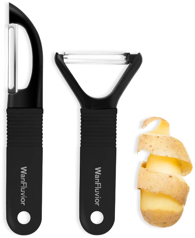 Main image of Peelers for Kitchen, Swivel Vegetable Peeler and Y-Shaped Potato Peeler | Veggie Peeler with Sharp Stainless Steel Blades & Silicone Handle, Peeler for Vegetable, Fruit, Apple, Potato, Carrot