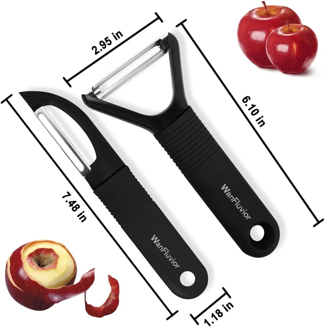 Alt view image 2 of 7 - Peelers for Kitchen, Swivel Vegetable Peeler and Y-Shaped Potato Peeler | Veggie Peeler with Sharp Stainless Steel Blades & Silicone Handle, Peeler for Vegetable, Fruit, Apple, Potato, Carrot