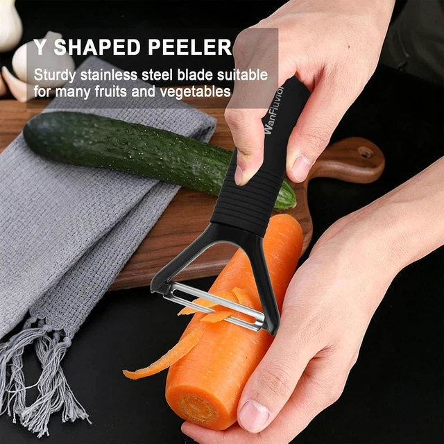 Alt view image 4 of 7 - Peelers for Kitchen, Swivel Vegetable Peeler and Y-Shaped Potato Peeler | Veggie Peeler with Sharp Stainless Steel Blades & Silicone Handle, Peeler for Vegetable, Fruit, Apple, Potato, Carrot