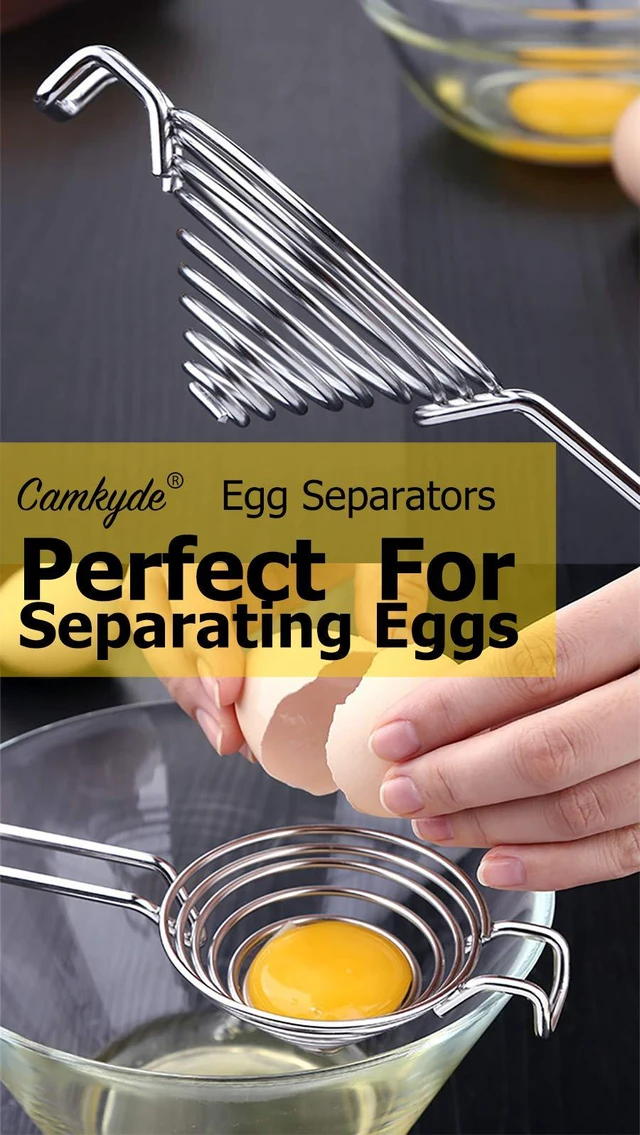 Alt view image 4 of 6 - Egg Separator Food Grade Stainless Steel Egg Yolk White Separation Tool (Red)