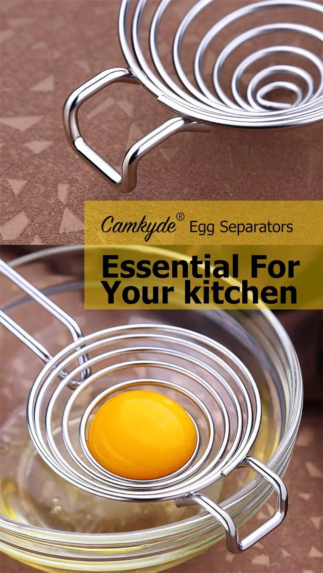 Alt view image 5 of 6 - Egg Separator Food Grade Stainless Steel Egg Yolk White Separation Tool (Red)
