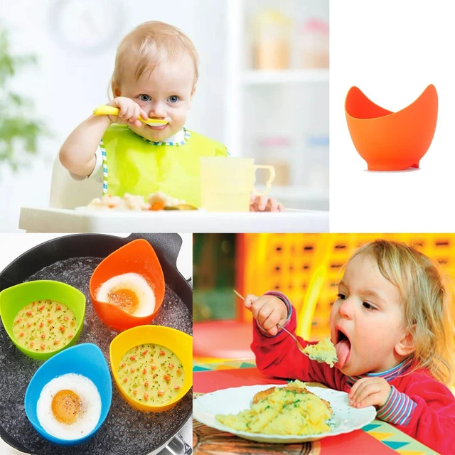 Alt view image 6 of 7 - 4pcs Silicone Egg Poacher Cups with BONUS Oil Brush, Nonstick Egg Poaching Cups for Air Fryer, Baking oven or Stovetop Egg Cooking, BPA Free.
